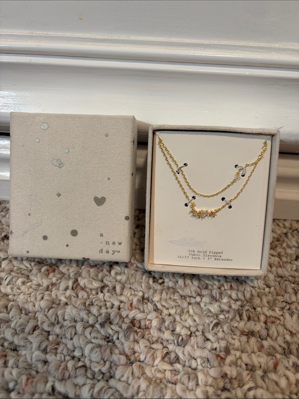 a new day Gold-Tone Double Layer Star Necklace